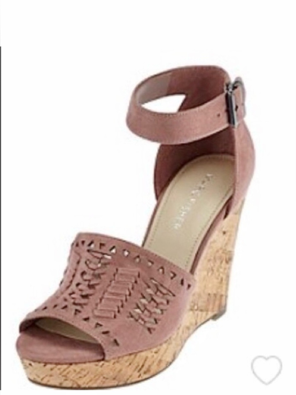 Marc Fisher Dusty Rose Woven Cork Wedge Sandals 8.5M